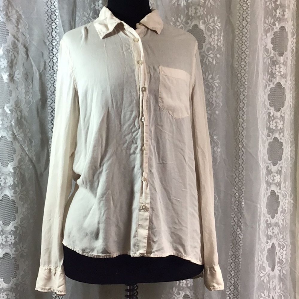 Joe Fresh 100% Viscose Ivory Woman Blouse Size M